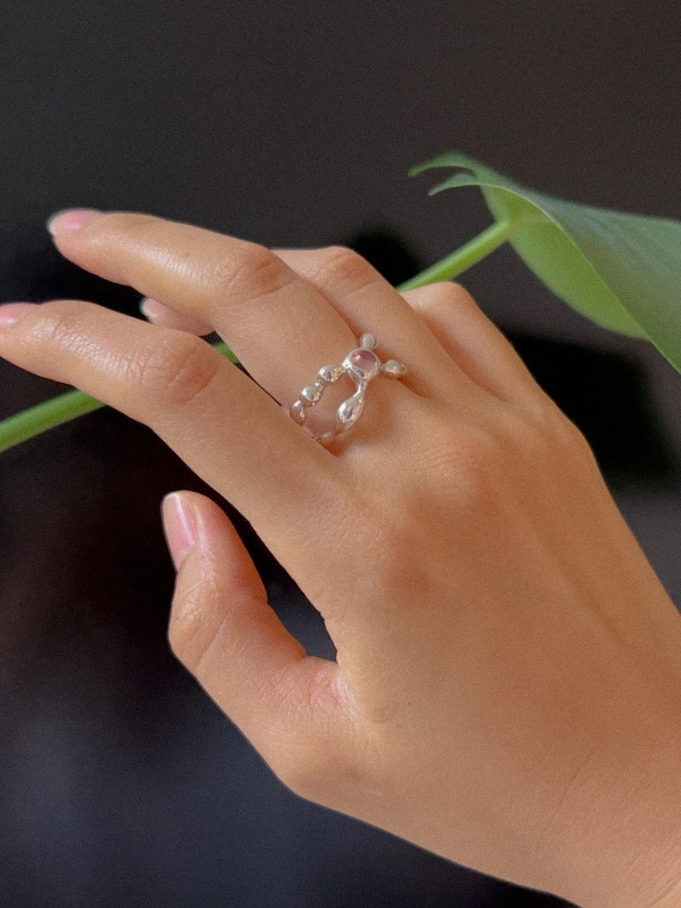 Dewy Ring with Gem